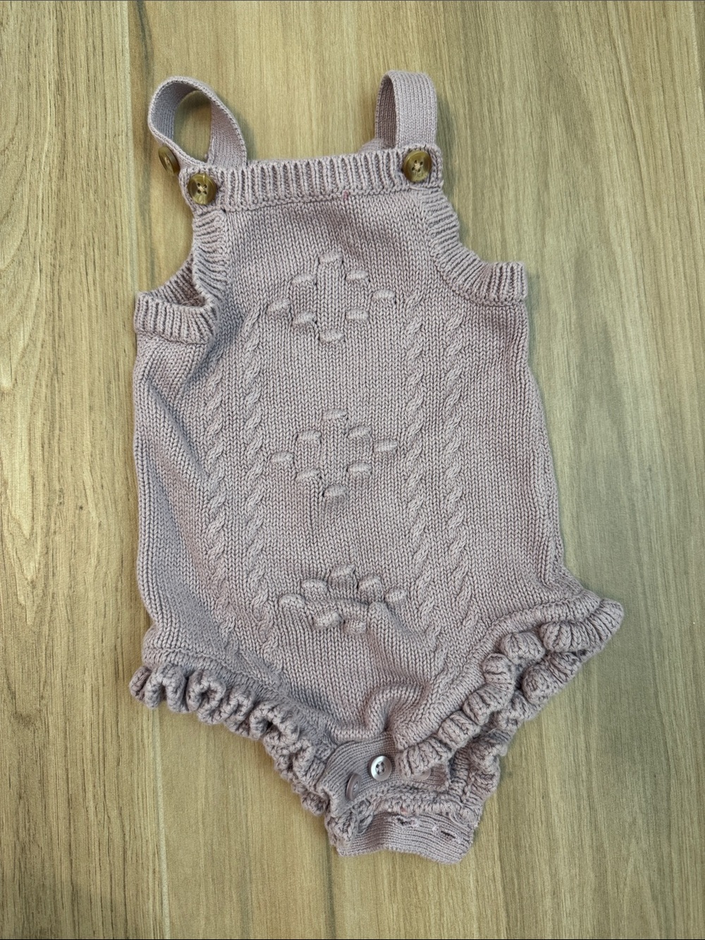 Nicole Miller Knit Baby Romper in Dusty Mauve / Purple